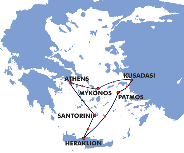 greek isles cruise map