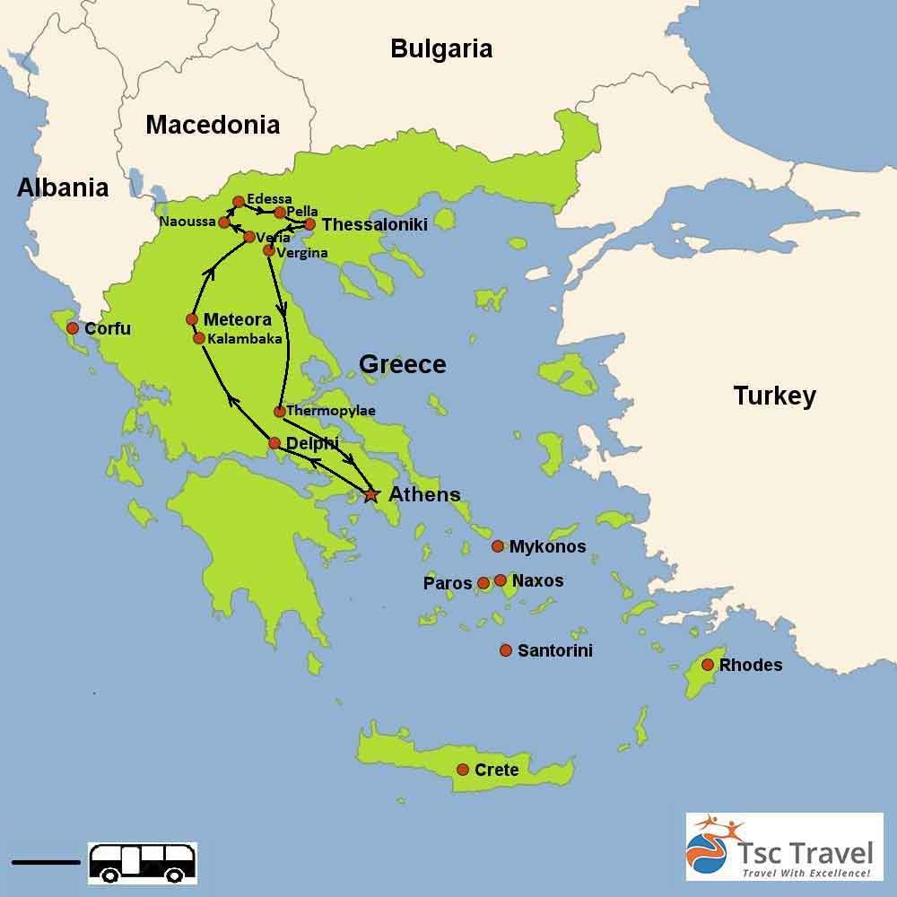 5 Dias En El Norte De Grecia Tour Mapa