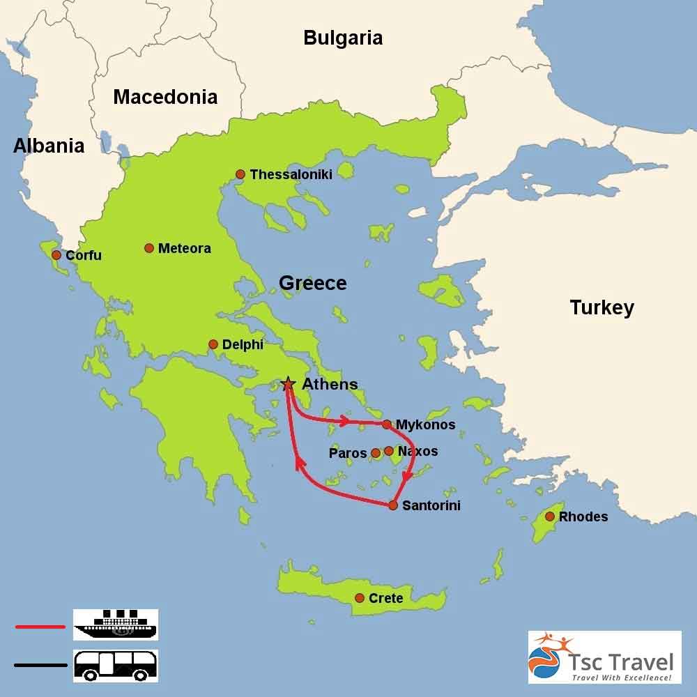 Kalimera Greece Tour Map