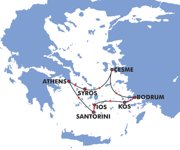 5 Dias Cruzeiro Aegean Idílico Mapa